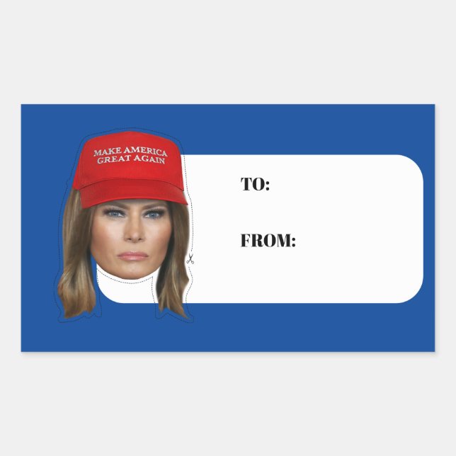 Melania Trump MAGA Weihnachten Rechteckiger Aufkleber (Vorderseite)