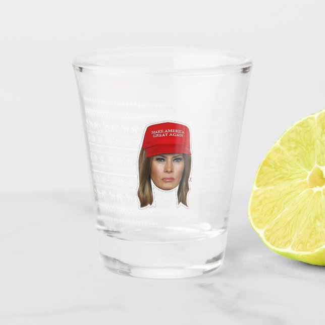 Melania Trump MAGA Weihnachten Schnapsglas (Vorderseite)