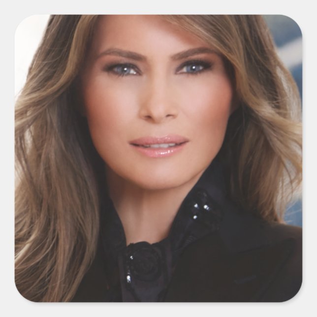Melania Trump Offizielles Foto im Weißen Haus Quadratischer Aufkleber (Vorderseite)