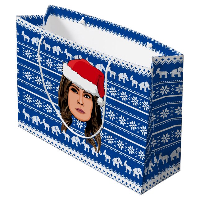 MELANIA TRUMP Weihnachten Große Geschenktüte (Rückseite Schrägansicht)