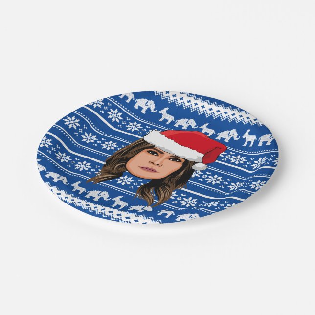 MELANIA TRUMP Weihnachten Pappteller (Schrägansicht)