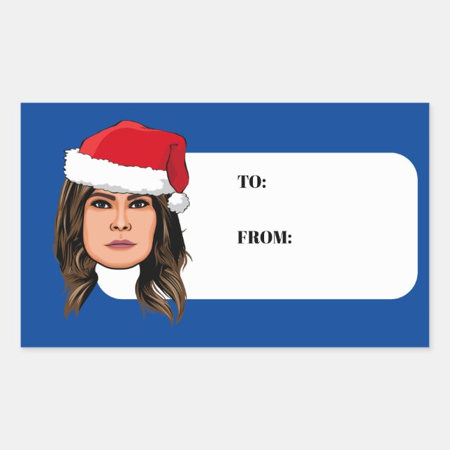 MELANIA TRUMP Weihnachten Rechteckiger Aufkleber (Vorderseite)