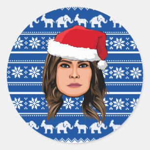 MELANIA TRUMP Weihnachten Runder Aufkleber