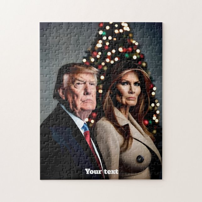 Melania und Donald Trump zu Weihnachten (Vertikal)