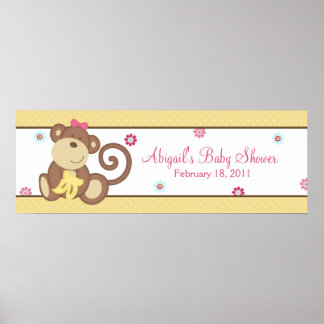 Melanie, das Monkey Baby Shower Banner Poster