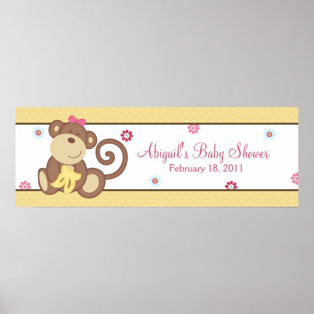 Melanie, das Monkey Baby Shower Banner Poster (Vorne)