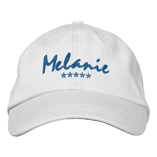 Melanie Name Bestickte Baseballkappe (Vorderseite)