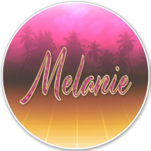 Melanie Prénom Golden rose Autocollants Autocollan
