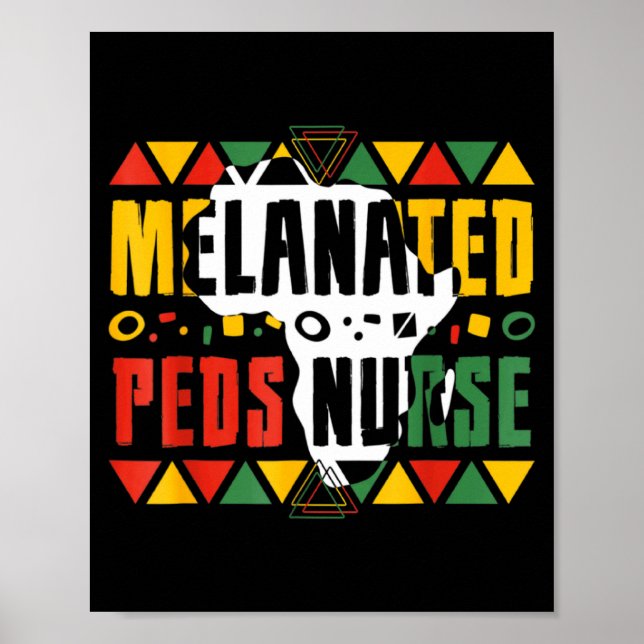 Melanierte Peds-Krankenschwester Schwarzer Geschic Poster (Vorne)