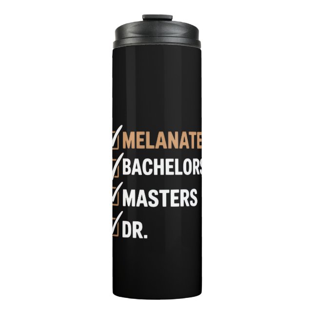 Melanierte Promotion Abschluss PhD EDD Bachelor Thermosbecher (Vorderseite)