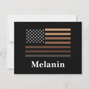 Melanin African American USA Flag Black History Mitteilungskarte