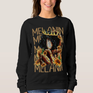 Melanin Afro Natürliches Haar Königin Süßes Schwar Sweatshirt