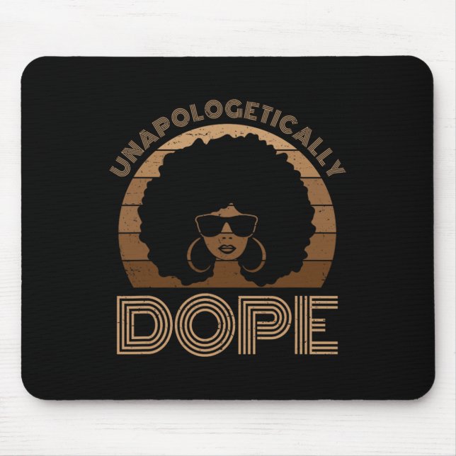 Melanin Afro Queen Black Mousepad (Vorne)