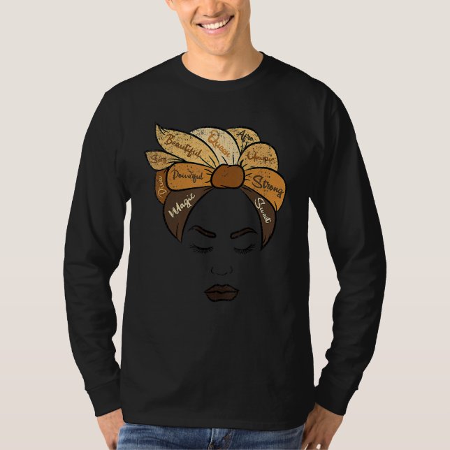 Melanin Afro Woman Black History Month BLM Melanin T-Shirt (Vorderseite)
