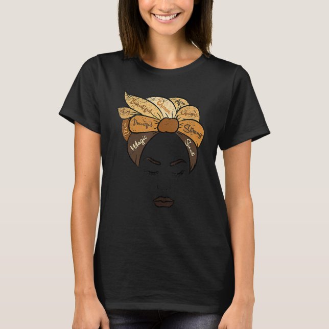 Melanin Afro Woman Black History Month BLM Melanin T-Shirt (Vorderseite)
