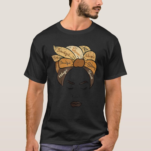 Melanin Afro Woman Black History Month BLM Melanin T-Shirt (Vorderseite)