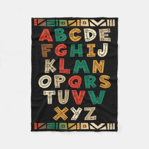Melanin Alphabet Schwarze Geschichte Monat Afrikan Fleecedecke