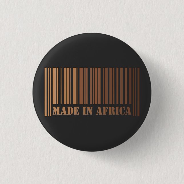 Melanin Barcode Design Proudding Made in Africa Button (Vorderseite)