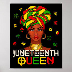 Melanin Black Queen Women Head Wrap Freedom Day Poster
