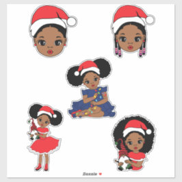 Melanin Christmas Black Girl Xmas Magic Girls Spaß Aufkleber