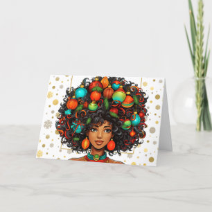 Melanin Christmas Black Queen Melanin Woman Xmas Dankeskarte
