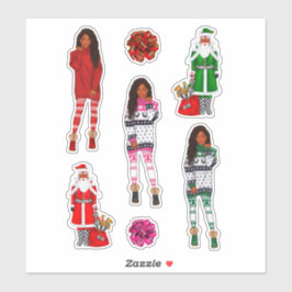 Melanin Christmas Black Queen Xmas Black Girl Magi Aufkleber