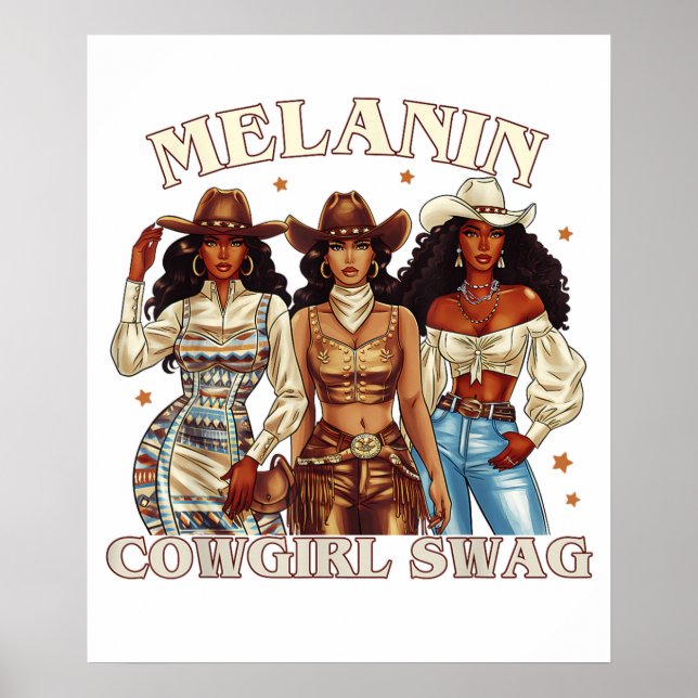 Melanin Cowgirl Swag Poster (Vorne)