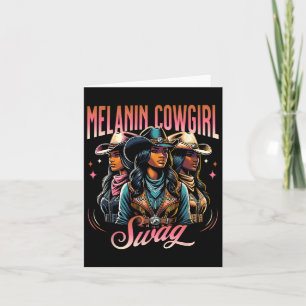 Melanin Cowgirl Swag Western Style Black History m Karte