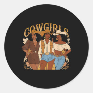 Melanin Cowgirls African Melanin Cowgirl Swag Blac Runder Aufkleber