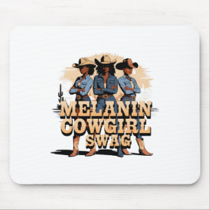 Melanin-Cowgirls Afrikanischer Melanin-Cowgirl-Swa Mousepad