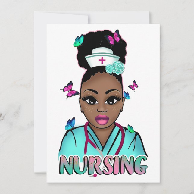 Melanin der Krankenschwester der schwarzen Kranken Einladung (Vorderseite)