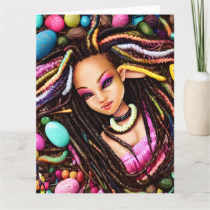 Melanin Easter Egg Rainbow Spring Sista Girl Karte