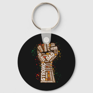 Melanin-Faust-Hand-Wort-Kunst Schwarzer König Afro Schlüsselanhänger