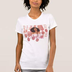Melanin Faux Glitter Chic Schwarze Frau Glaube T-Shirt