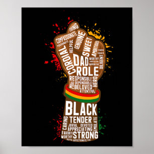 Melanin Fist Hand Vater Afrikanischer Schwarzgesch Poster