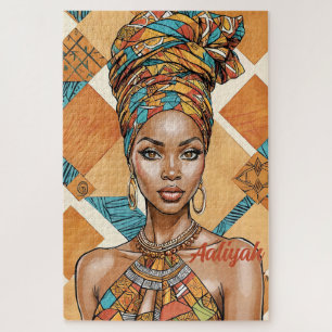 Melanin Frau mit Kopfumschlag - afrikanische Print