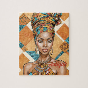 Melanin Frau mit Kopfumschlag - afrikanische Print