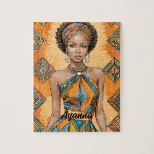 Melanin Frau mit Kopfumschlag - afrikanische Print