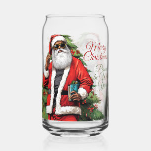 Melanin Frohe Weihnachten 16 oz Can-Shaped Glas