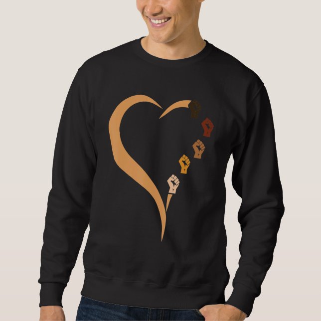 Melanin Hands Heart Valentines Day Black History M Sweatshirt (Vorderseite)