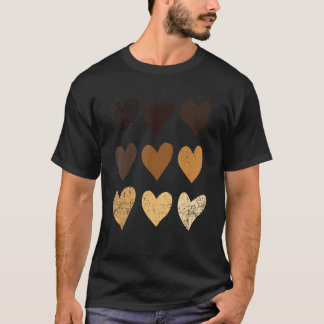 Melanin Hearts Black History Montag Niedliches BLM T-Shirt