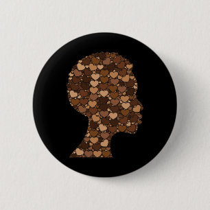 Melanin Hearts Stolz Für Frauen Mädchen - Schwarze Button