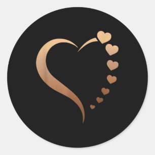 Melanin Herz Schwarze Geschichte Monat Proud Black Runder Aufkleber