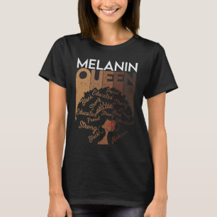 Melanin-Königin Afro Natürliches Haar Süßes Schwar T-Shirt