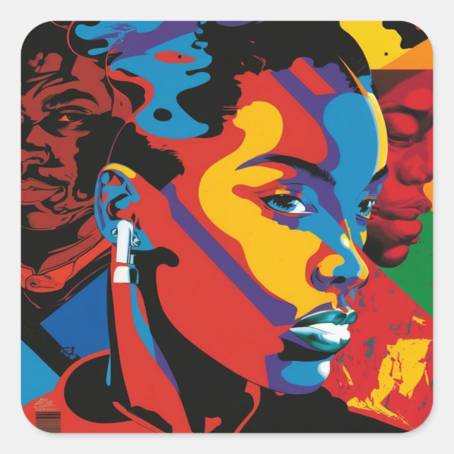 'Melanin Magic' Pop Art Stickers (Vorderseite)