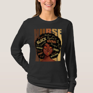 Melanin Nurse Afro Hair Schwarze Geschichte Monat T-Shirt