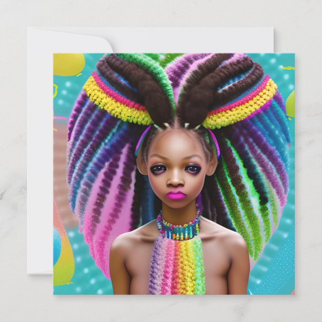 Melanin Oster Rainbow Spring Sista Girl Karte (Vorderseite)