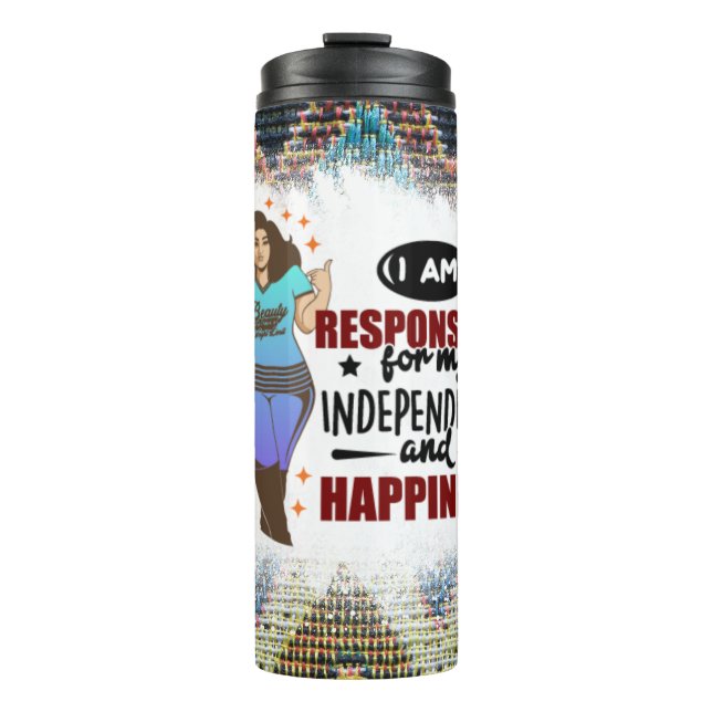 Melanin-Poppin-Liebe Thermosbecher (Vorderseite)