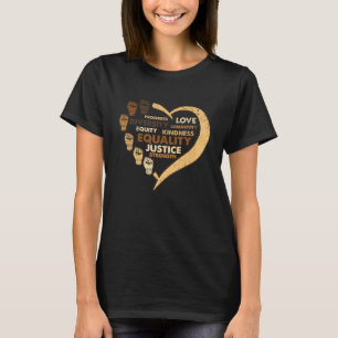 Melanin Power Faust Herz Schwarzer Geschichtsmonat T-Shirt