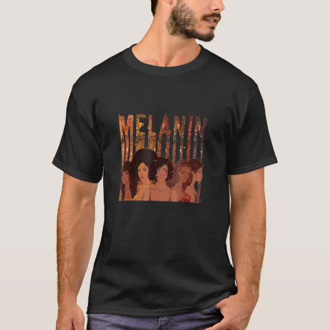 Melanin Princess African American Girls Black Hist T-Shirt (Vorderseite)